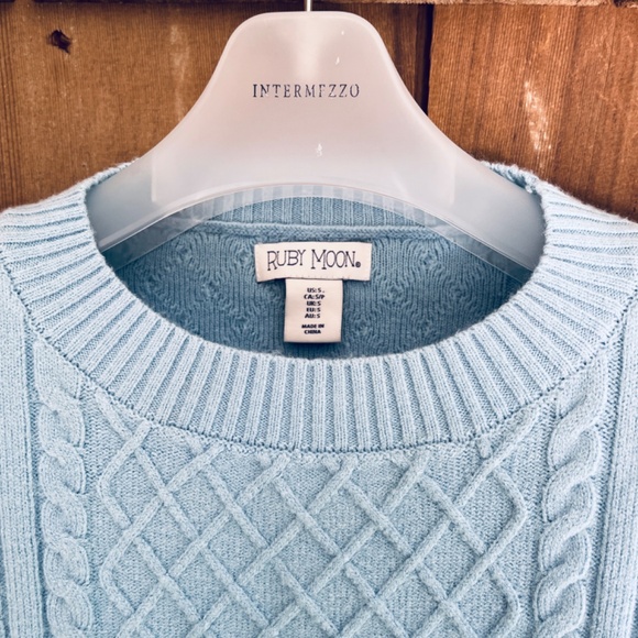 Ruby Moon Light Blue Crop Sweater - Picture 4 of 11